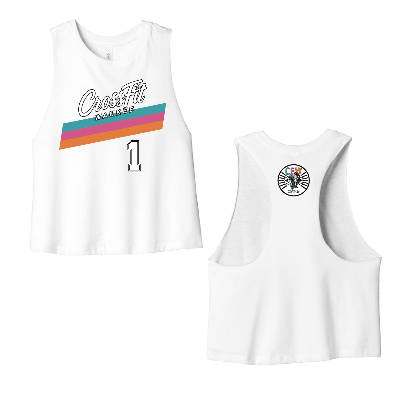 Waukee Stripe Tribe Crop Tank