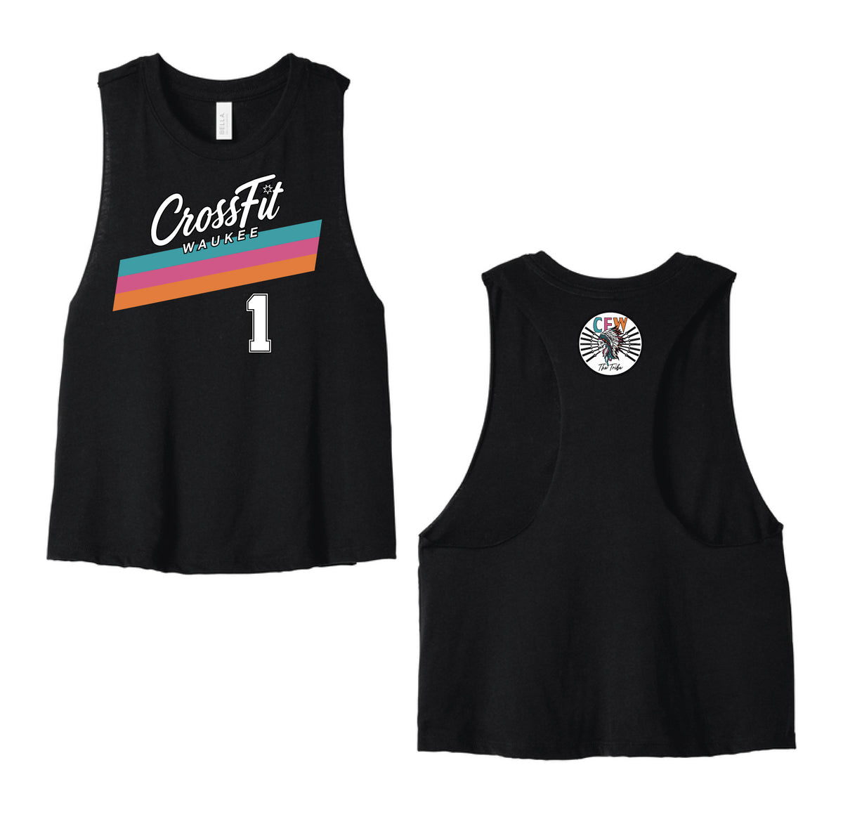 Waukee Stripe Tribe Crop Tank