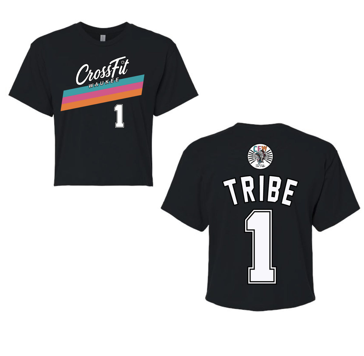 Waukee Stripe Tribe Crop Tee