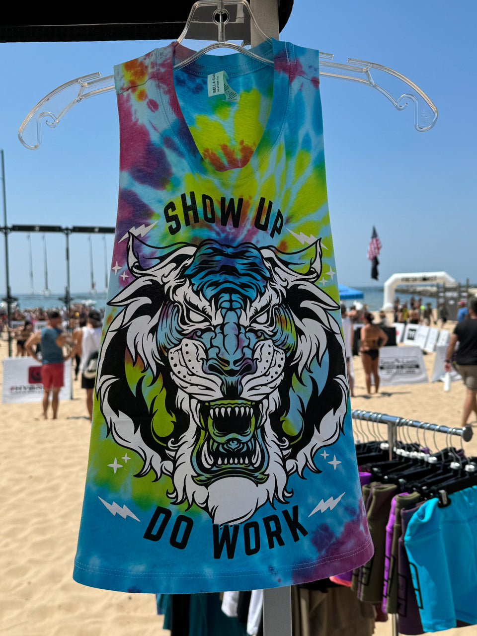 Show Up Do Work Tiger Tie Dye Crop